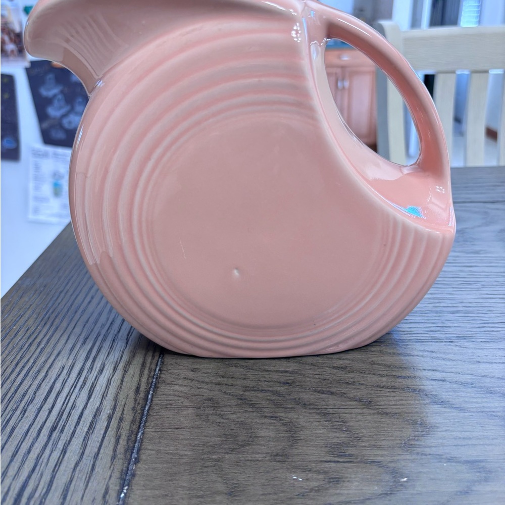Fiestaware Apricot Ceramic Pitcher with Concentric Design